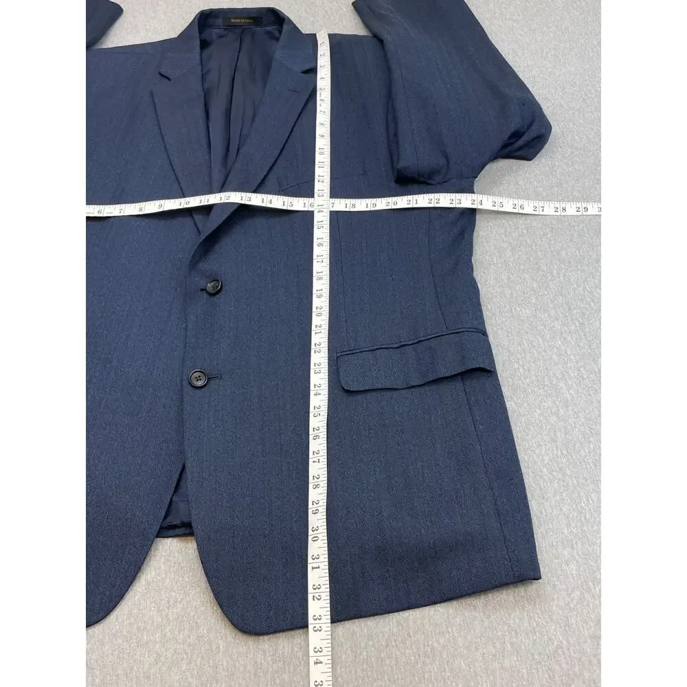 Jos A‎ Bank Blazer Mens 48R Herringbone Wool Silk Blend 2-Button Single Breast